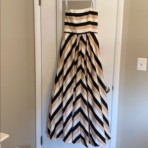 Striped Strapless Gown